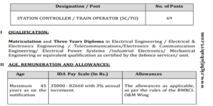 Station Controller or Train Operator - Electrical or Electrical and Electronics,Electronics and Communication and Mechanical Engineering Jobs 69 Vacancies BMRCL