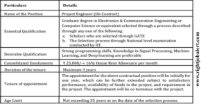 Project Engineer Jobs in Indian Institute of Technology, Dharwad